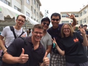 The boys came out to support me! From left to right: Alex, Greg, Vin, and Will. All ALTs in southern Fukui.