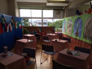 The International Salon transformed into an English Cafe - the English Club kids worked so hard!