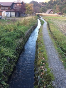 A babbling brook through the village